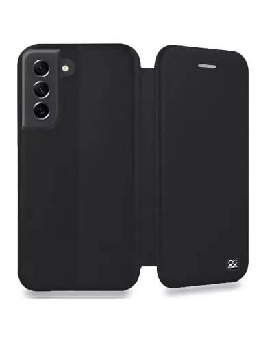 Samsung Galaxy S21 FE Leather Case Folio Clam - Black | Ibroz
