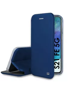 Samsung Galaxy S21 FE Etui Cuir Folio Clam - Bleu Cosmos | Ibroz