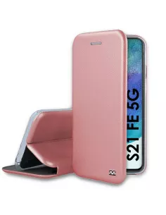 Samsung Galaxy S21 FE Etui Cuir Folio Clam - Rose Gold | Ibroz