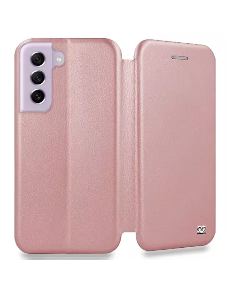 Samsung Galaxy S21 FE Etui Cuir Folio Clam - Rose Gold | Ibroz