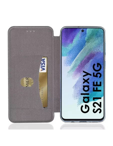 Samsung Galaxy S21 FE Etui Cuir Folio Clam - Rose Gold | Ibroz