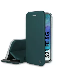 Samsung Galaxy S21 FE Etui Cuir Folio Clam - Vert Sequoia | Ibroz