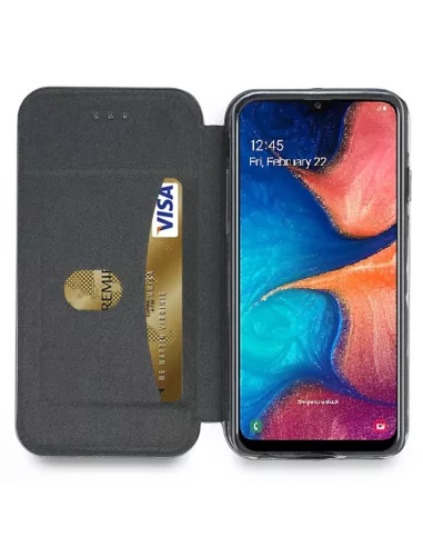 Samsung Galaxy A20e Leather Case Folio CLAM | Ibroz