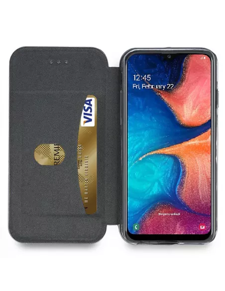 Samsung Galaxy A20e Leather Case Folio CLAM | Ibroz