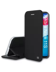 Xiaomi Redmi Note 11-11s Leather Case Folio Clam - Black | Ibroz