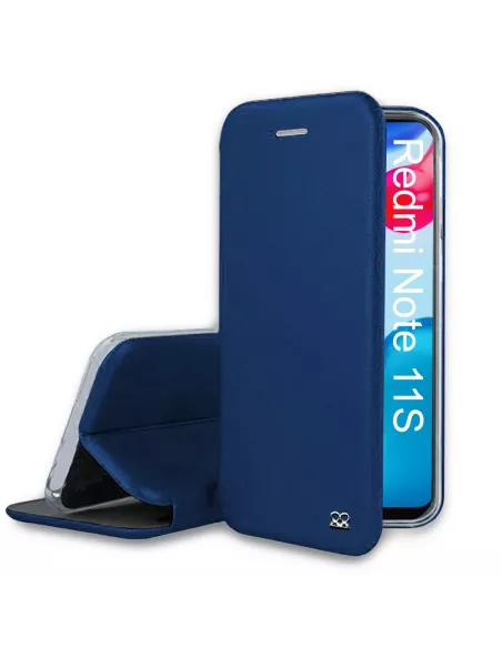 Xiaomi Redmi Note 11-11s Etui Cuir Folio Clam - Bleu | Ibroz