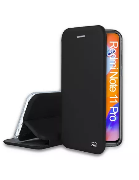 Xiaomi Redmi Note 11 Pro Leather Case Folio Clam - Black | Ibroz