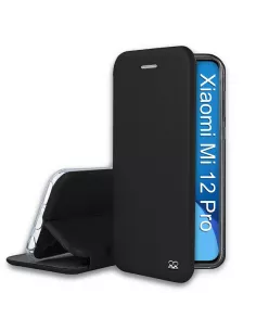 Xiaomi 12 Pro Folio Clam Leather Case - Black | Ibroz