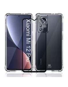 Xiaomi 12 Pro Pack Shockproof Case + 9H Screen Protector - Transparent...