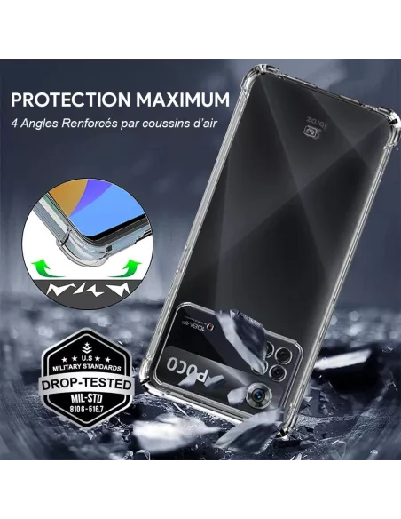 Xiaomi Poco X4 Pro (5G) Pack Coque antichocs + Protection Ecran 9H ...