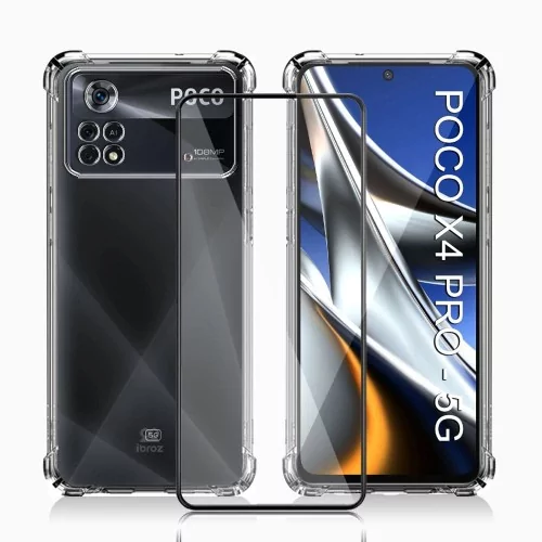 Xiaomi Poco X4 Pro (5G) Pack Coque antichocs + Protection Ecran 9H - Transparent