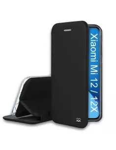 Xiaomi 12-12x Folio Clam Leather Case - Black | Ibroz