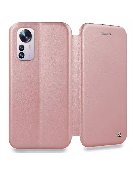 Xiaomi 12-12x Folio Clam Leather Case - Pink gold | Ibroz