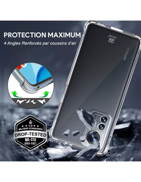 Xiaomi 12-12x Pack Coque antichocs + Protection Ecran 9H - Transpar...