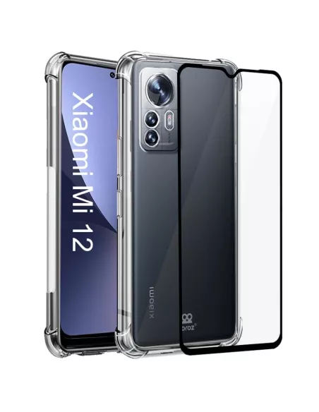 Xiaomi 12-12x Pack Shockproof Case + 9H Screen Protector - Transparent...