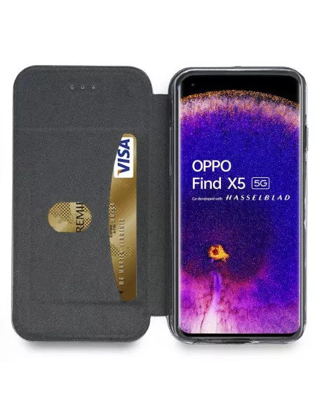 Oppo Find X5 Leather Case Folio Clam - Sequoia Green | Ibroz