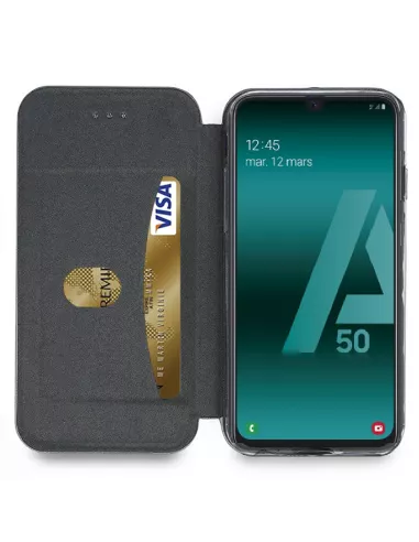 Samsung Galaxy A50 Leather Case Folio CLAM | Ibroz