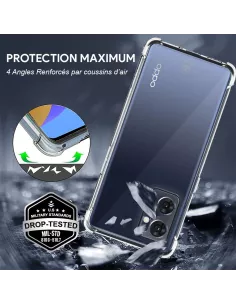 Oppo Find X5 Lite Shockproof Case + 9H Screen Protector Pack - Trans... 2