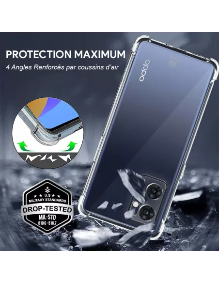 Oppo Find X5 Lite Shockproof Case + 9H Screen Protector Pack - Trans...