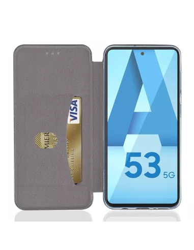 Samsung Galaxy A53 Leather Case Folio Clam - Cosmos Blue | Ibroz