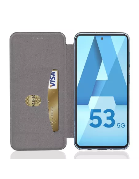 Samsung Galaxy A53 Leather Case Folio Clam - Cosmos Blue | Ibroz