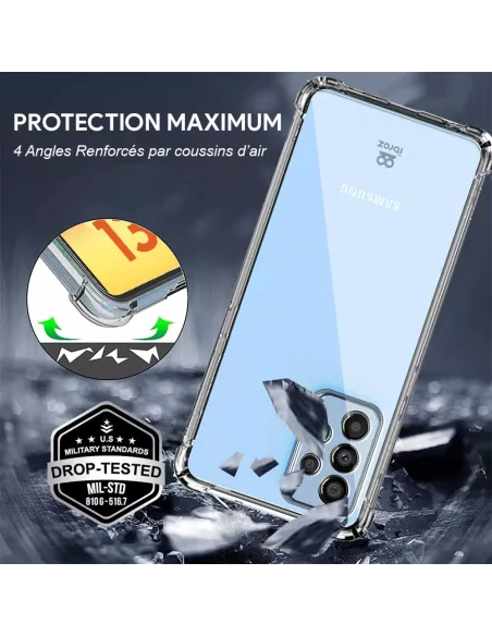 Samsung Galaxy A13 (4G) Pack Coque Antichoc + Protection Ecran 9H -...