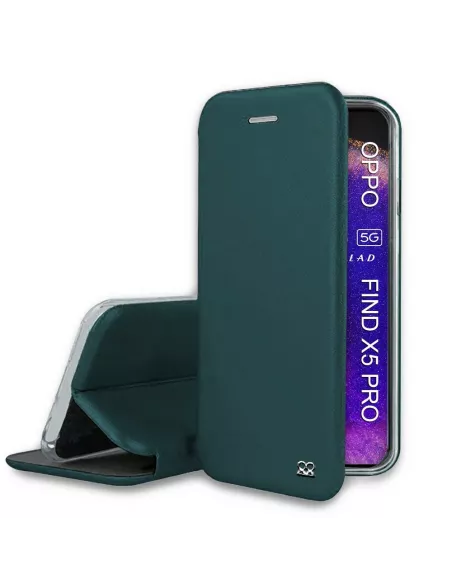 Oppo Find X5 Pro Etui Cuir Folio Clam - Vert Sequoia | Ibroz