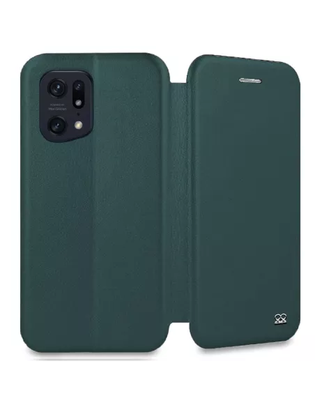 Oppo Find X5 Pro Etui Cuir Folio Clam - Vert Sequoia | Ibroz