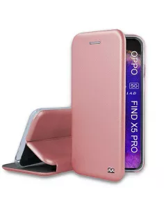 Oppo Find X5 Pro Etui Cuir Folio Clam - Rose gold | Ibroz