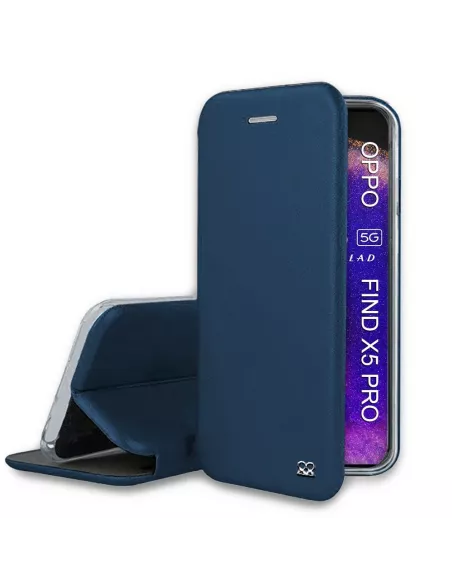 Oppo Find X5 Pro Leather Case Folio Clam - Cosmos Blue | Ibroz