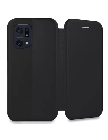 Oppo Find X5 Pro Leather Case Folio Clam - Black | Ibroz
