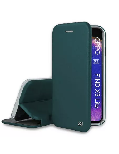 Oppo Find X5 Lite Leather Case Folio Clam - Sequoia Green | Ibroz