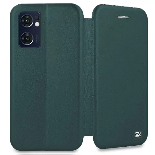 Oppo Find X5 Lite Leather Case Folio Clam - Sequoia Green