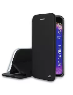 Oppo Find X5 Lite Leather Case Folio Clam - Black | Ibroz