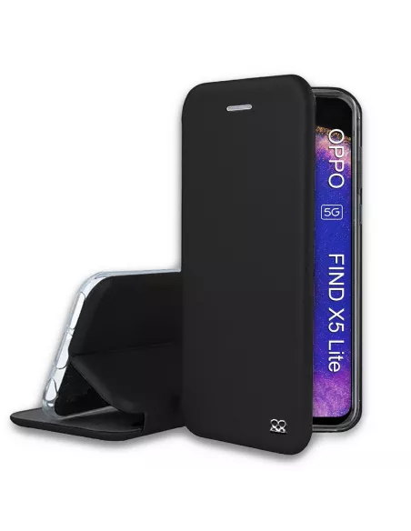 Oppo Find X5 Lite Etui Cuir Folio Clam - Noir | Ibroz