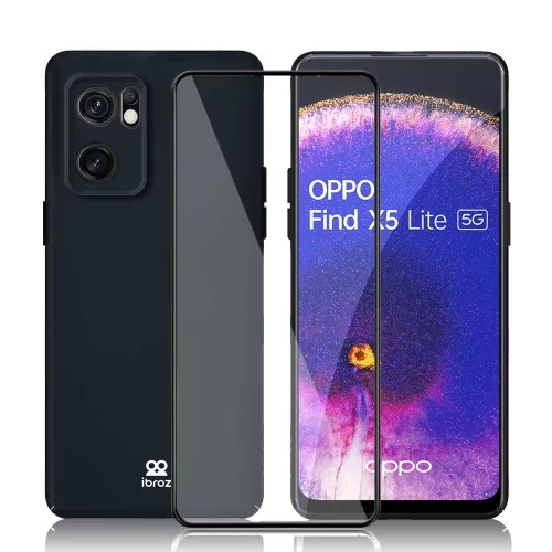 Oppo Find X5 Lite Coque ABS Ultra Fine + Protection Ecran (5D) - 9H - Noir