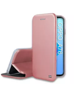 Oppo A76 Etui Cuir Folio Clam - Rose gold | Ibroz