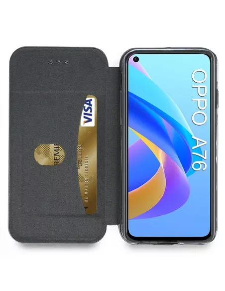 Oppo A76 Folio Clam Leather Case - Pink gold | Ibroz