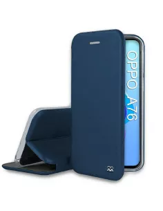 Oppo A76 Etui Cuir Folio Clam - Bleu cosmos | Ibroz