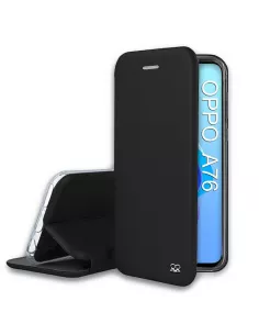 Oppo A76 Etui Cuir Folio Clam - Noir | Ibroz