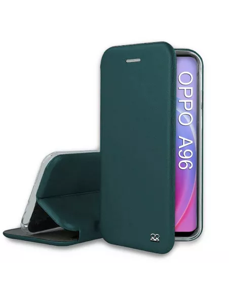 Oppo A96 Etui Cuir Folio Clam - Vert Sequoia | Ibroz
