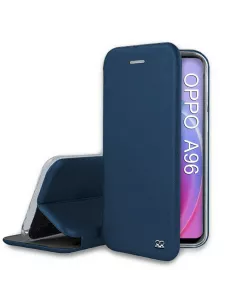 Oppo A96 Etui Cuir Folio Clam - Bleu cosmos | Ibroz