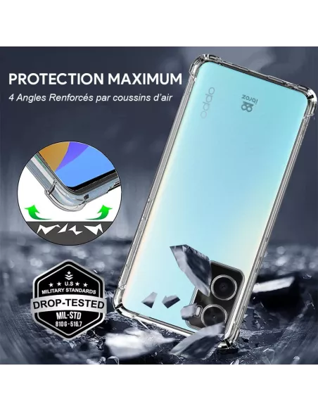 Oppo A76 Shockproof Case + 9H Screen Protector Pack - Transparent | ...