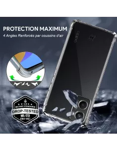 Oppo A96 Pack Coque Antichoc + Protection Ecran 9H - Transparent | ... 2