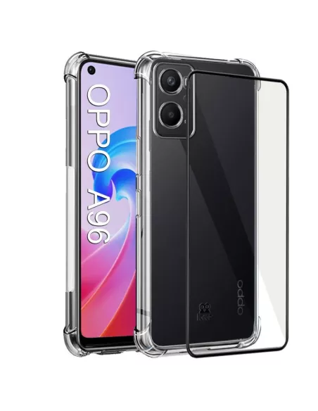 Oppo A96 Pack Coque Antichoc + Protection Ecran 9H - Transparent | ...