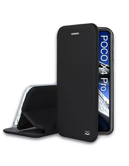 Xiaomi Poco X4 Pro (5G) Leather Case Folio Clam - Black | Ibroz