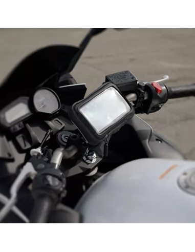 Universal smartphone mount for motorcycles, bikes and mountain bikes on handlebars (bar...