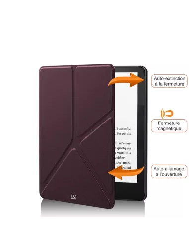 Amazon Kindle 6" (10th Gen) Origami Leather Case - Bordeaux | Ibroz