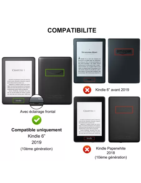 Amazon Kindle 6" (10th Gen) Origami Leather Case - Navy Blue | Ibroz