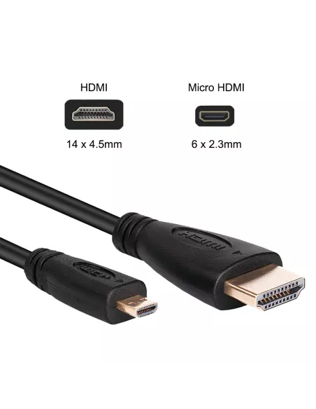 Micro HDMI to HDMI 4K standard cable - Video broadcast to TV-pr...